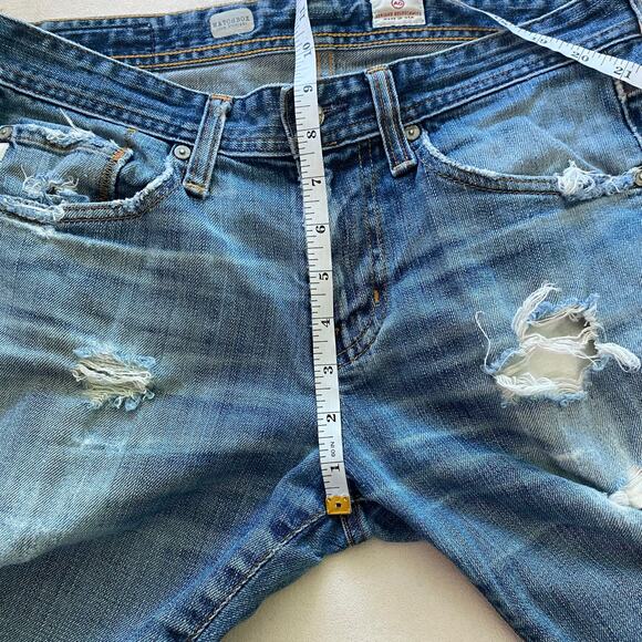 AG "Matchbox" Slim Straight Men's Distressed Destroyed Denim Jeans Size 30 Blue - Picture 8 of 9